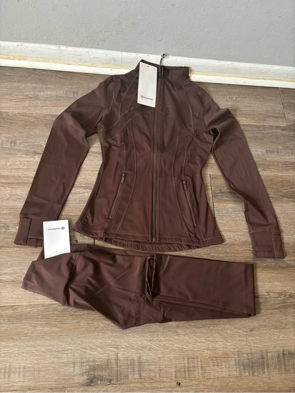 lululemon athletica Brown Track Jacket & Joggers Set